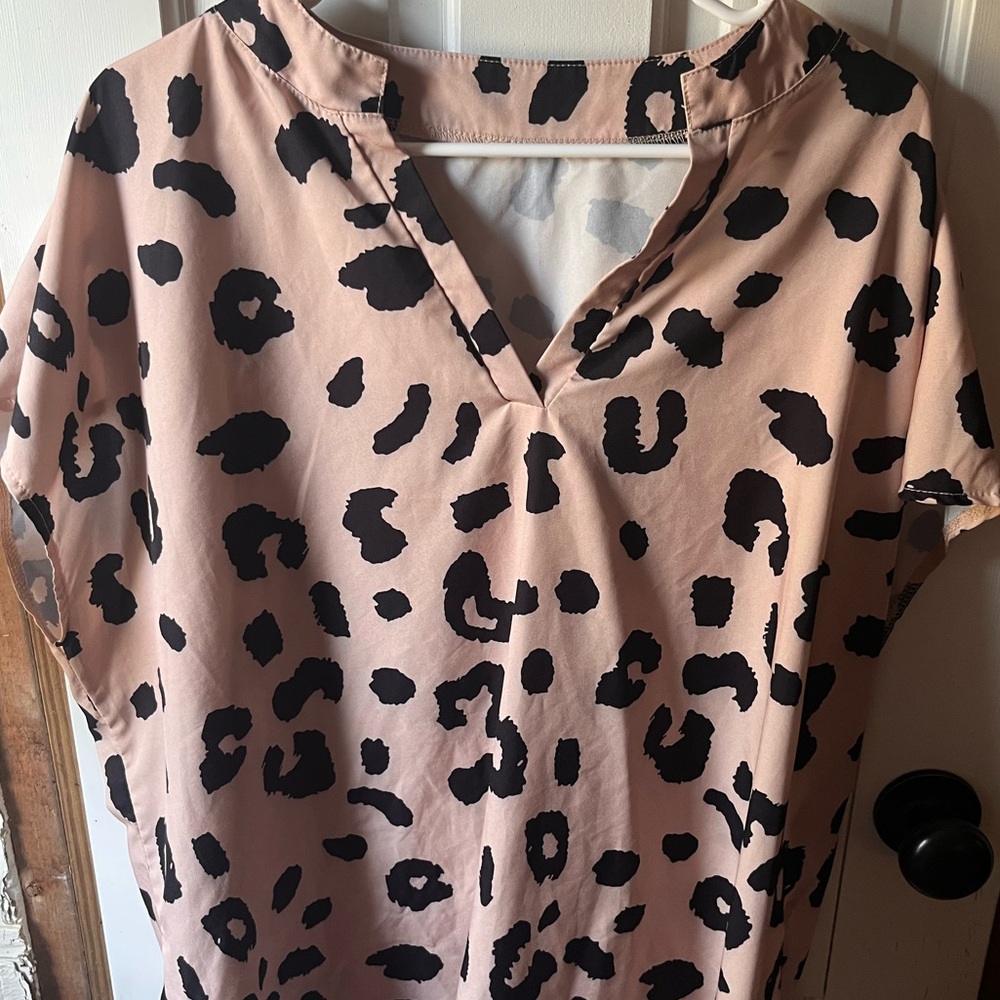 Leopard Print V-Neck Top